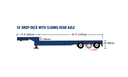 53` DROP DECK WITH SLIDING REAR AXLE